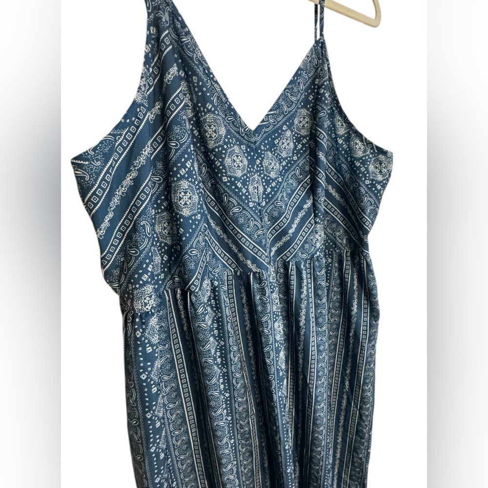 Adjustable Spaghetti Strap Maxi Sundress with Geo Pattern - 16/2X - Picture 5 of 6